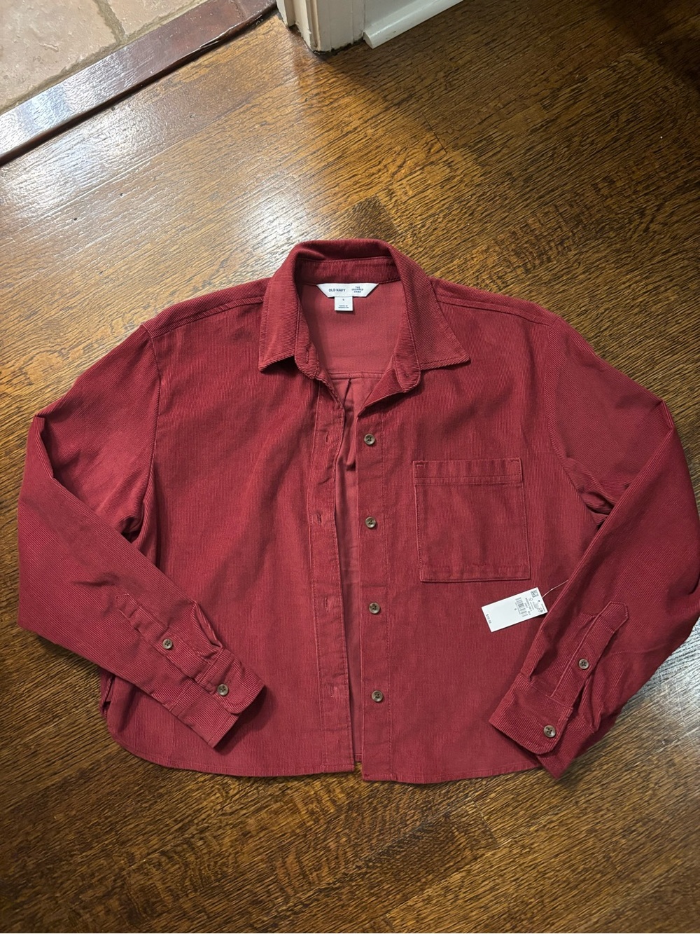 Old Navy Burgundy Corduroy Button-Up Shirt Jacket